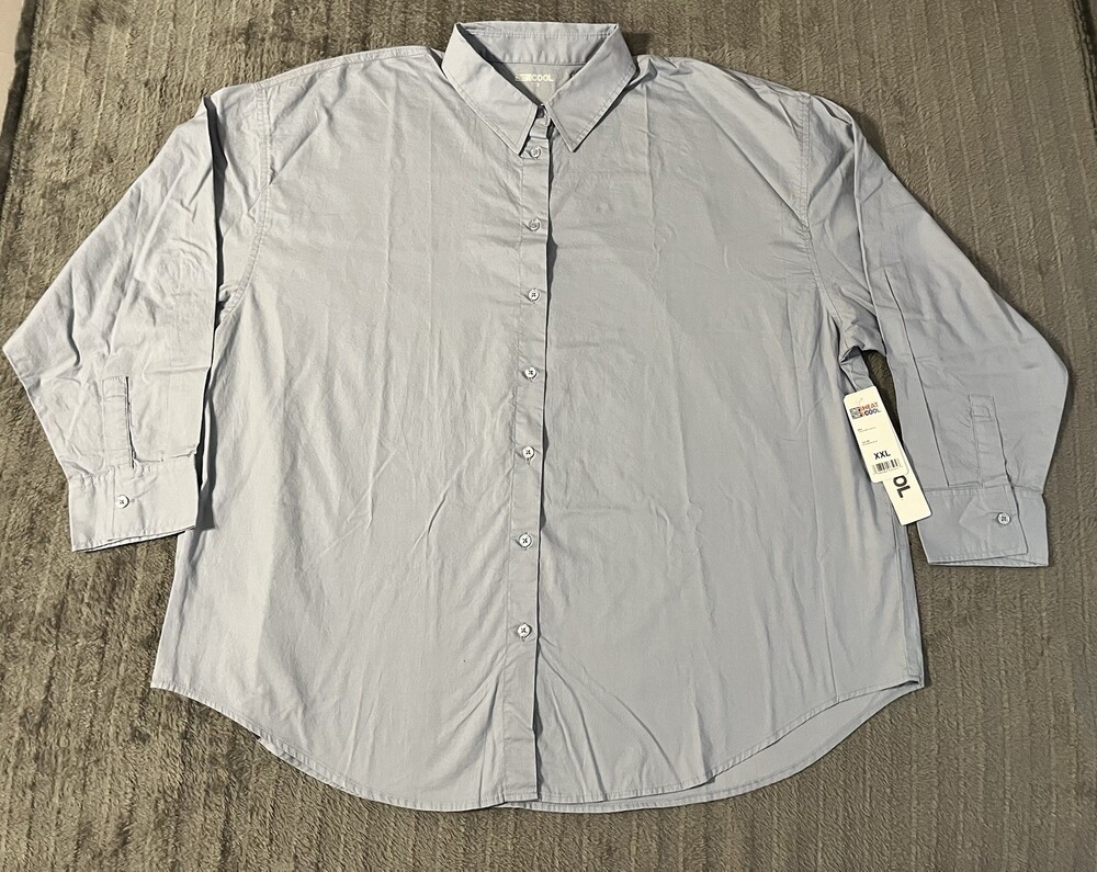 32 Degrees COOL Long Sleeve Shirt Men’s Size XXL Light Blue Casual Wear .